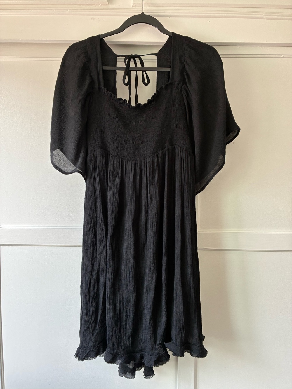 Umgee Smocked Mini Black Dress
